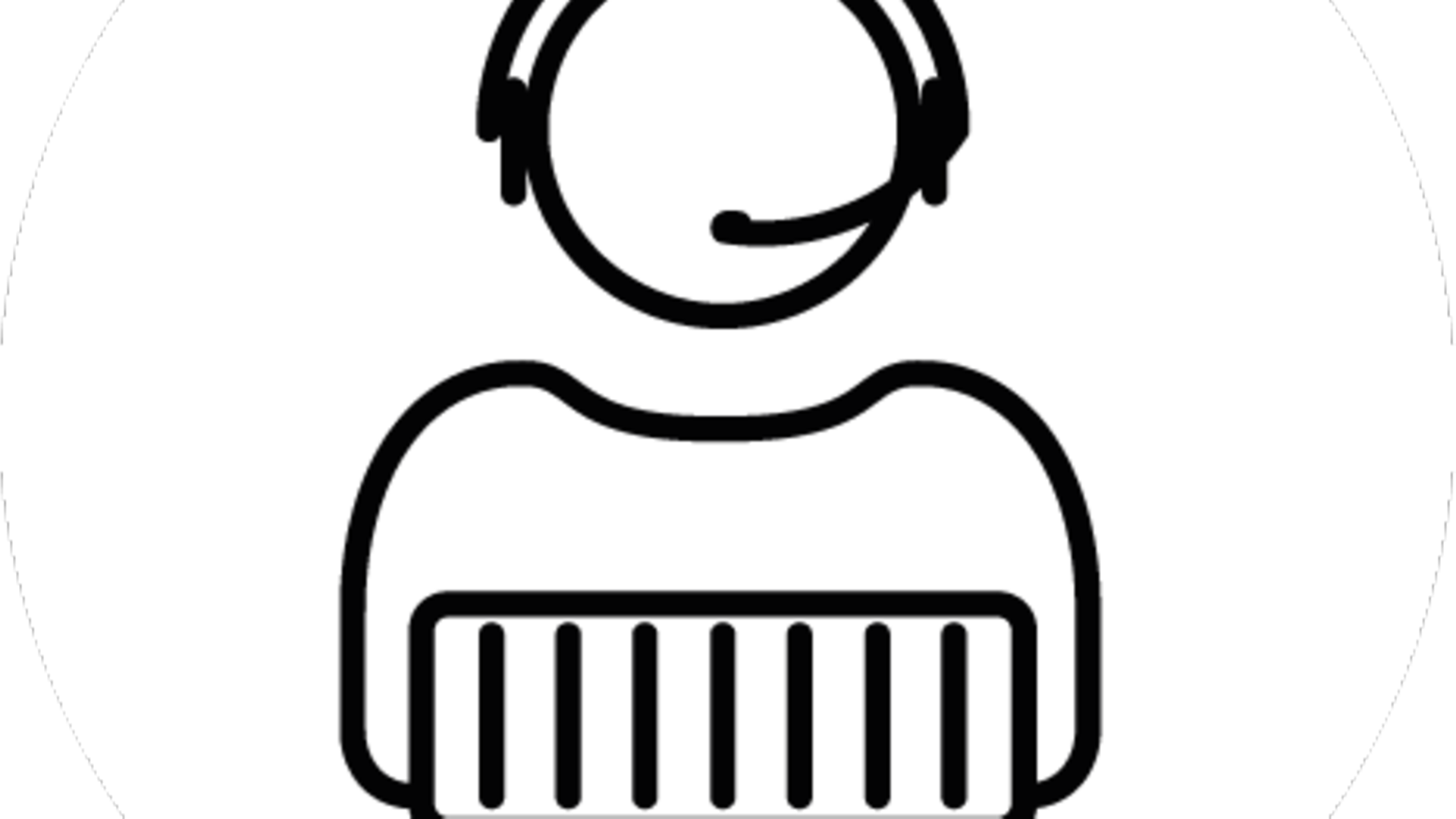 Icon eine stilisierte Person mit Headset und Güterwaggon