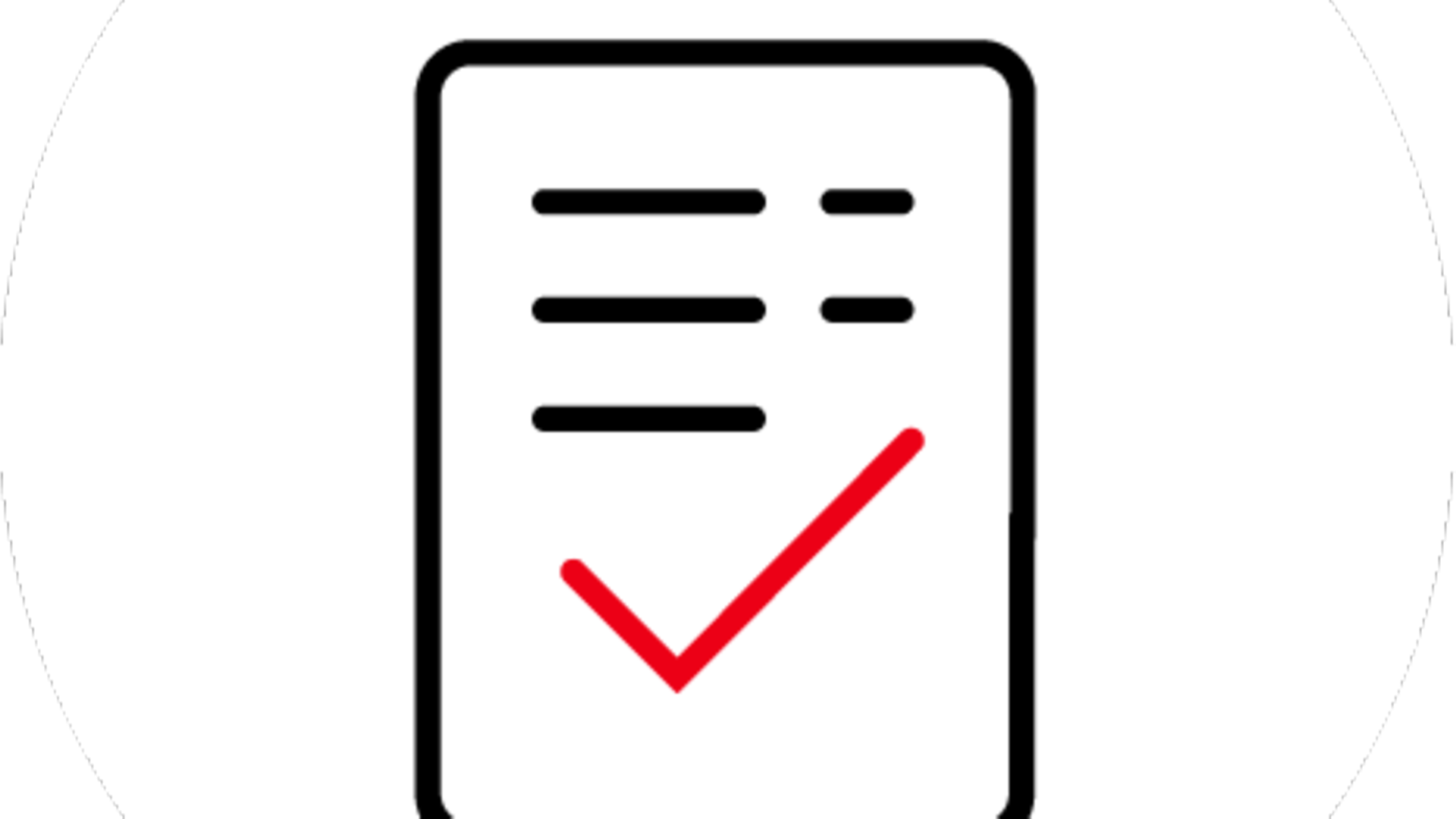 Icon eine Checkliste mit rotem Haken